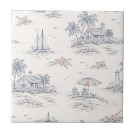 Blauwe Kust Franse Toile Tegeltje