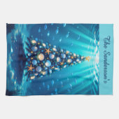 Blauwe Kust Kerst Keuken Handdoek (Horizontaal)