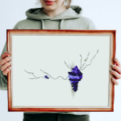 Blauwe kust shell kunst ivoor collage Japandi Poster