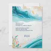 blauwe kust vibe trouw uitnodiging (Achterkant)