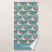 Blauwe Kust Zandloper Vogel Badhanddoek (Badhanddoek)