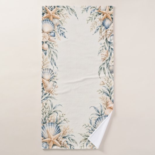 Blauwe Kust Zeeschelp Badhanddoek (Badhanddoek)