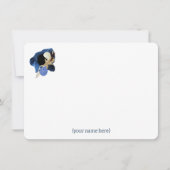 Blauwe kustbloemen Japandi alle gelegenheid blanco Notitiekaartje (Voorkant)