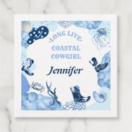 Blauwe kustcowgirl bedankjes labels