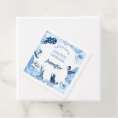 Blauwe kustcowgirl bedankjes labels (In situ)