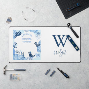 Blauwe kustcowgirl bureaumat