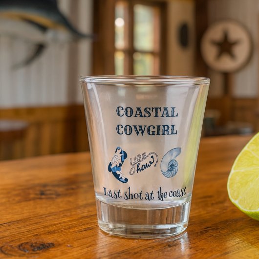 Blauwe kustcowgirl shot glas