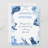 blauwe kustcowgirl vrijgezellenfeest kaart (Achterkant)