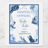 Blauwe kustcowgirl wijn etiket (Enkel label)