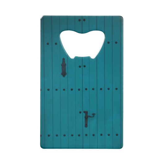 Blauwe kustdeur uit Costa Brava Spanje Creditkaart Flessenopener (Voorkant)