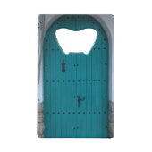 Blauwe kustdeur uit Costa Brava Spanje Creditkaart Flessenopener (Achterkant)