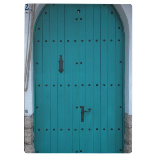 Blauwe kustdeur uit Costa Brava Spanje Klembord (Achterkant)