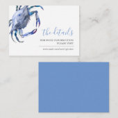 Blauwe kustkrab Guest — Invoegen details Informatiekaartje (Voorkant / Achterkant)
