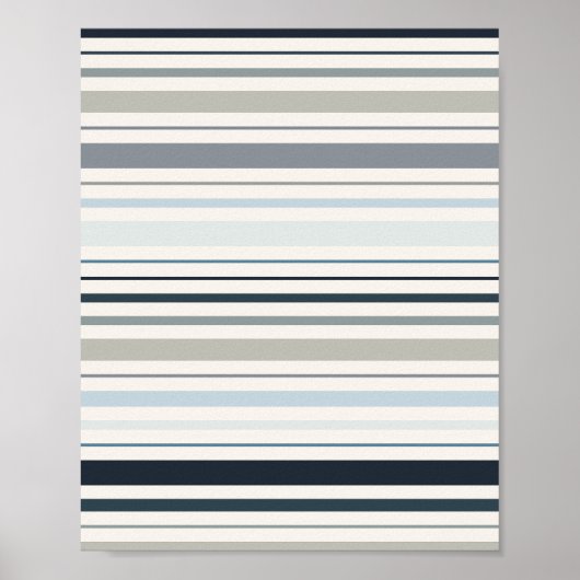 Blauwe Kuststrepen Poster (Voorkant)