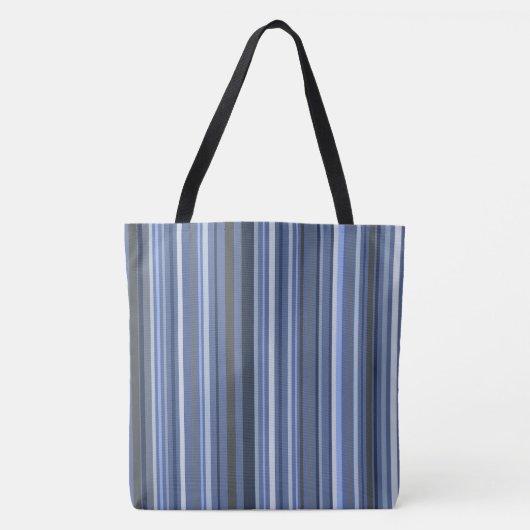Blauwe kuststrepen tote bag (Voorkant)