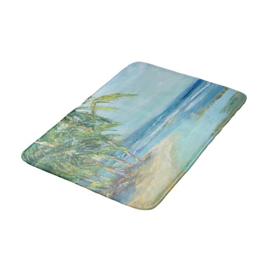 Blauwe kuststrook badmat (Gekanteld)