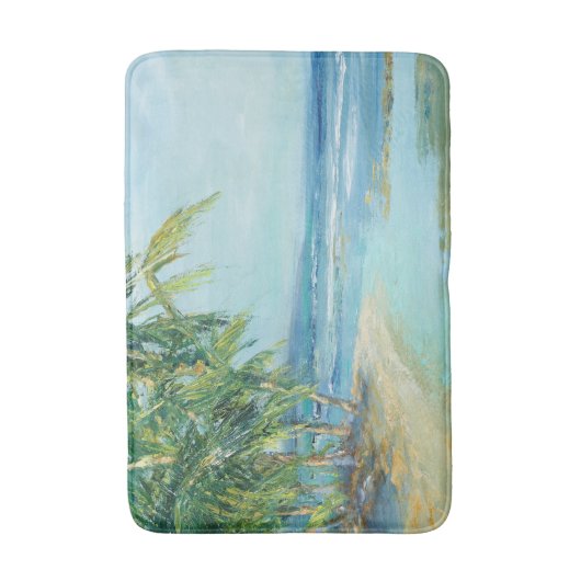 Blauwe kuststrook badmat (Voorkant Verticaal)