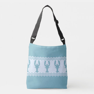 Blauwe kuststrook crossbody tas