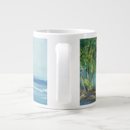 Blauwe kuststrook grote koffiekop (Achterkant)