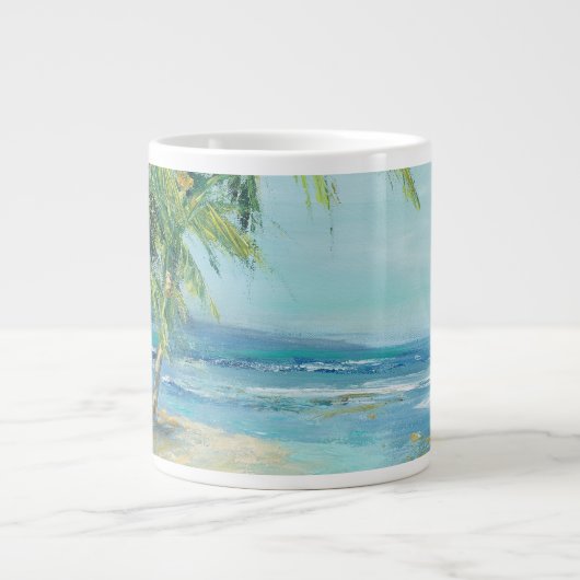 Blauwe kuststrook grote koffiekop (Voorkant)