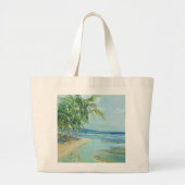 Blauwe kuststrook grote tote bag (Voorkant)