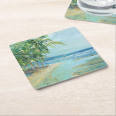 Blauwe kuststrook kartonnen onderzetters (Schuin)