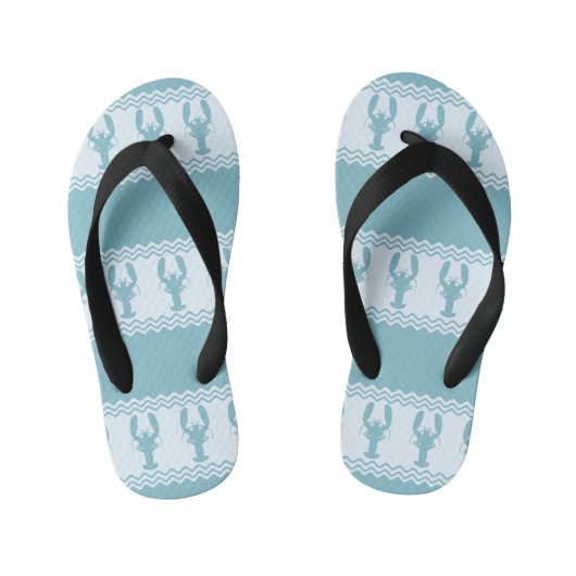 Blauwe kuststrook kinder teenslippers (Voetbed)