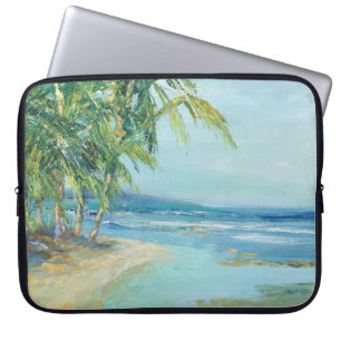 Blauwe kuststrook laptop sleeve