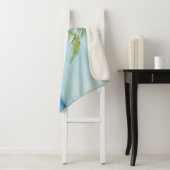 Blauwe kuststrook sherpa deken (In situ)