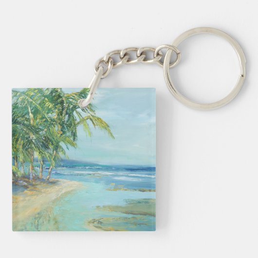 Blauwe kuststrook sleutelhanger (Achterkant)