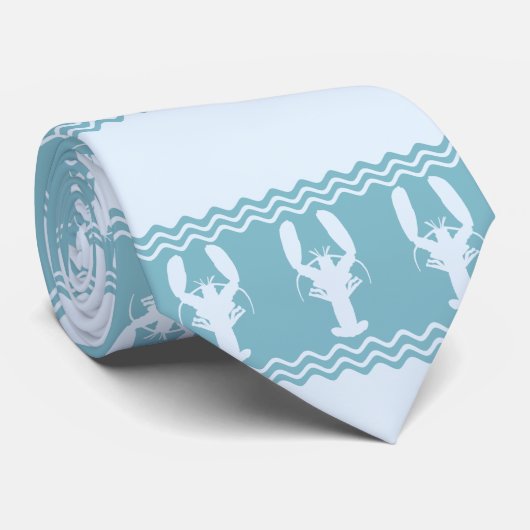 Blauwe kuststrook stropdas (Opgerold)