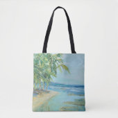 Blauwe kuststrook tote bag (Voorkant)