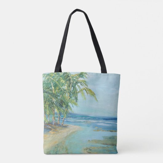 Blauwe kuststrook tote bag (Achterkant)