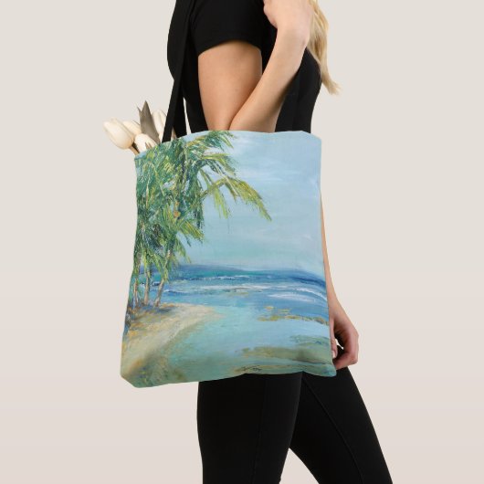 Blauwe kuststrook tote bag (Dichtbij)