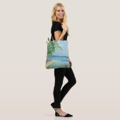 Blauwe kuststrook tote bag (Op model)