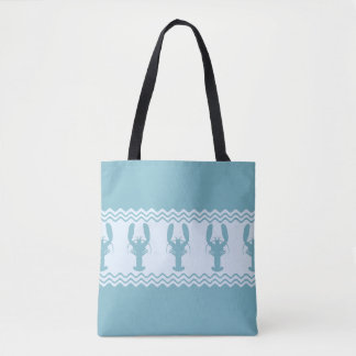 Blauwe kuststrook tote bag