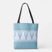 Blauwe kuststrook tote bag (Achterkant)