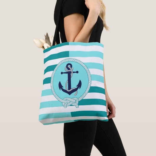 Blauwe kuststrook van de Noorse marine Tote Bag (Dichtbij)