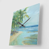 Blauwe kuststrook vierkante klok (Hoek)