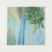 Blauwe kuststrook wandkleed (Voorkant (horizontaal))