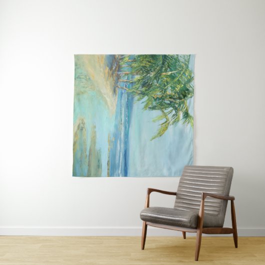 Blauwe kuststrook wandkleed (In Situ (horizontaal))