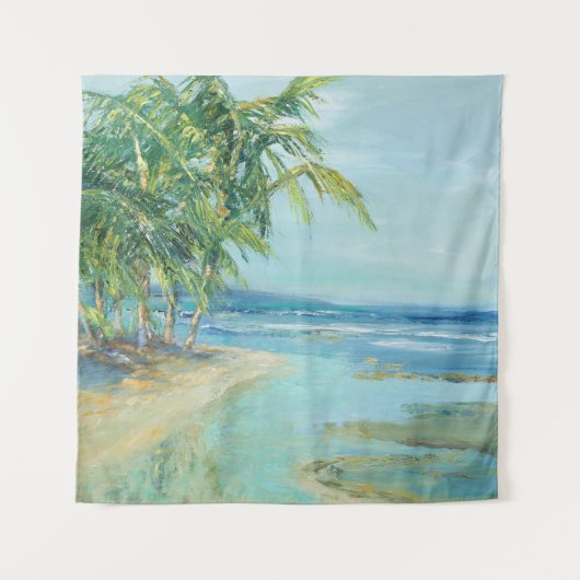 Blauwe kuststrook wandkleed (Voorkant)