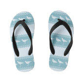 Blauwe kuststroop kinder teenslippers (Voetbed)