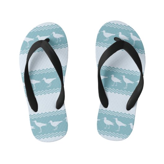 Blauwe kuststroop kinder teenslippers (Voetbed)
