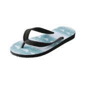 Blauwe kuststroop kinder teenslippers (Schuin)