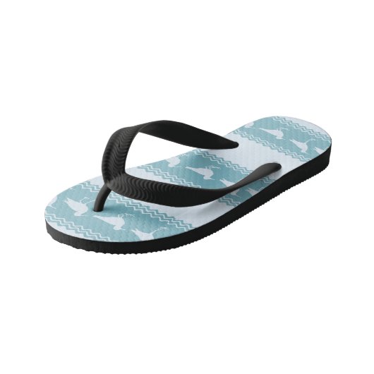 Blauwe kuststroop kinder teenslippers (Schuin)
