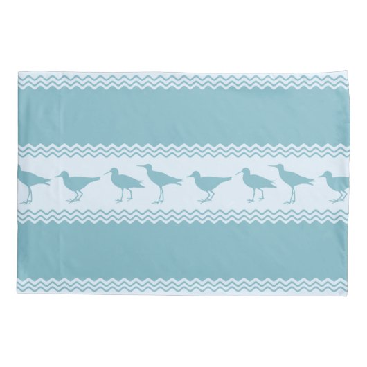 Blauwe kuststroop kussensloop (Achterkant)