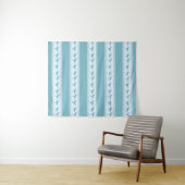 Blauwe kuststroop wandkleed (In Situ (horizontaal))