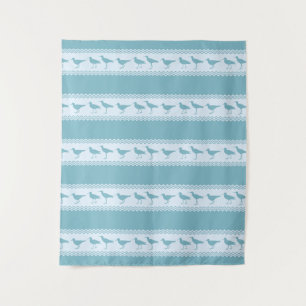 Blauwe kuststroop wandkleed
