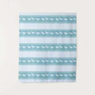 Blauwe kuststroop wandkleed